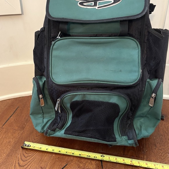 Boombah Superpack Baseball/Softball Bag Bat Pack Backpack Green & Black - Picture 8 of 15